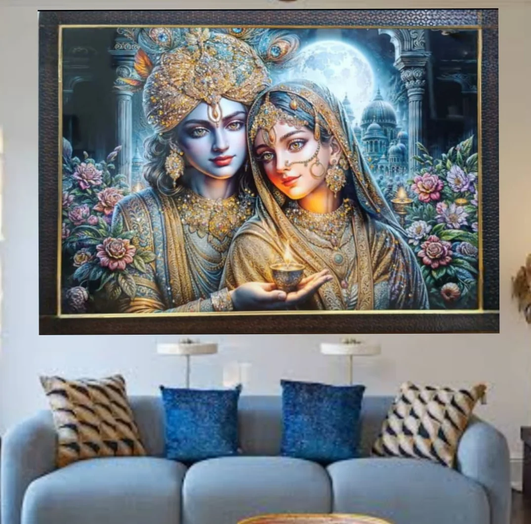 Premium Radha Krishna Under Moonlight