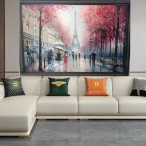 Paris Street View Crystal Canvas Wall Art