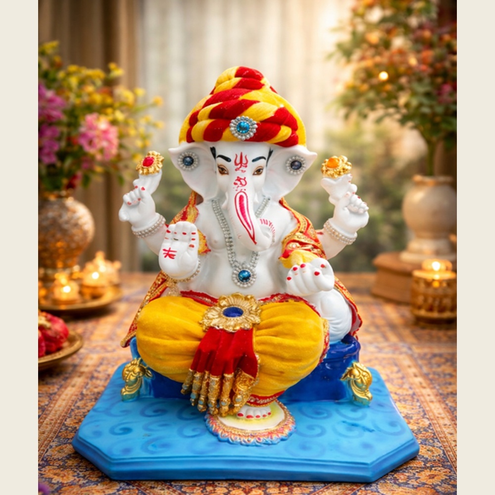 Premium Lord Ganesha Statue for Home & office Décor | Pagadi Ganesh ji