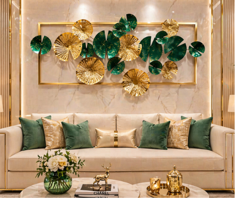 Emerald Lotus Luxe Premium Metal Wall Art Frame