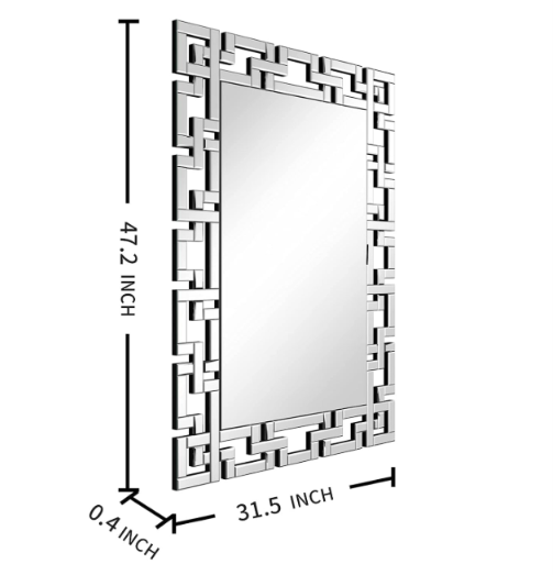 Crystal Maze Luxe Wall Mirror – Modern Geometric Designer Accent Mirror