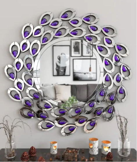 Bali Royale Hand-Carved Round Wall Mirror – Premium Decorative Accent Mirror